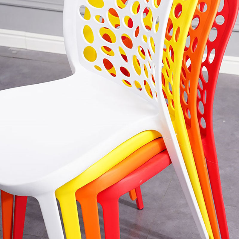 Contemporary Style Armless Plastic Side Chair Open Back Side Chair