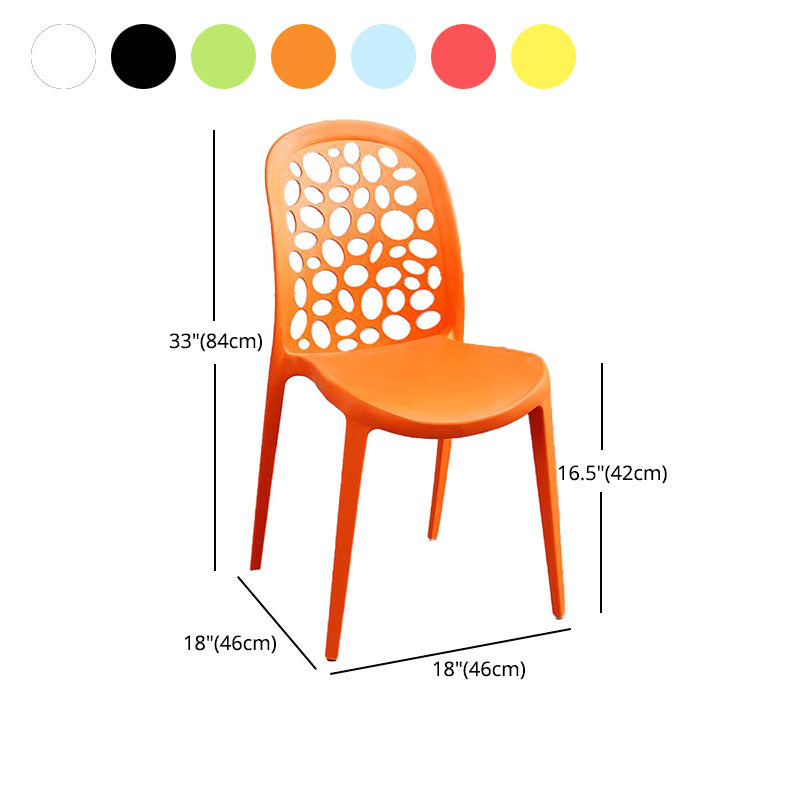 Contemporary Style Armless Plastic Side Chair Open Back Side Chair