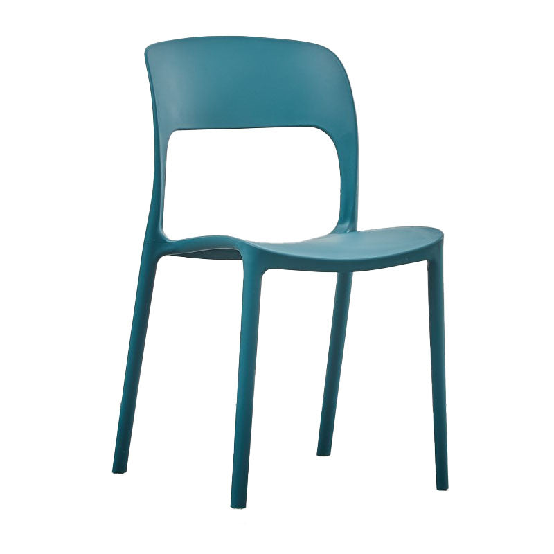 Nordic Style Open Back Dining Side Chair Plastic Dining Armless Chair for Home