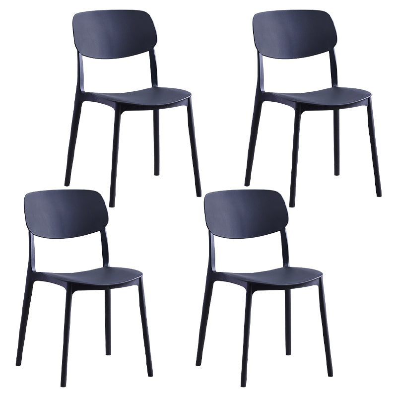 Plastic Scandinavian Dining Kitchen Room Chair Open Back Side Chair