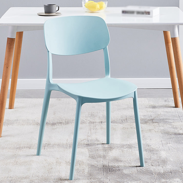 Plastic Scandinavian Dining Kitchen Room Chair Open Back Side Chair