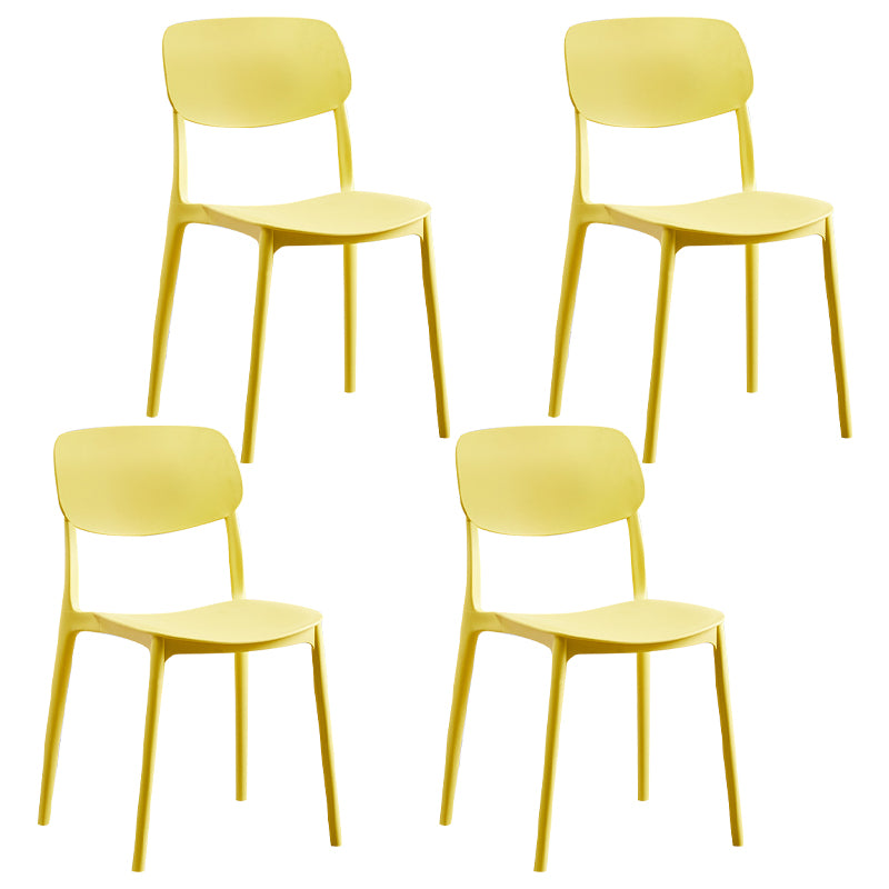 Plastic Scandinavian Dining Kitchen Room Chair Open Back Side Chair