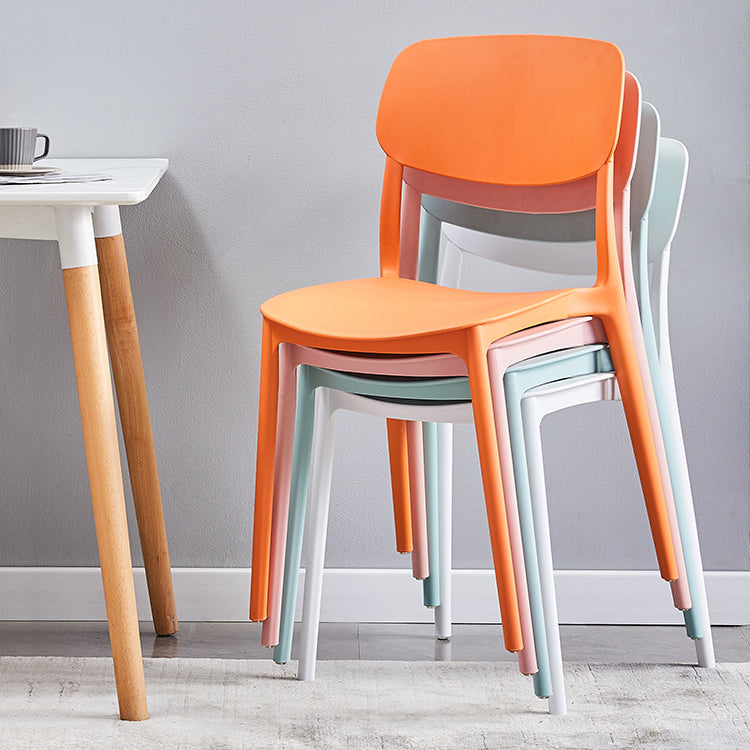 Plastic Scandinavian Dining Kitchen Room Chair Open Back Side Chair