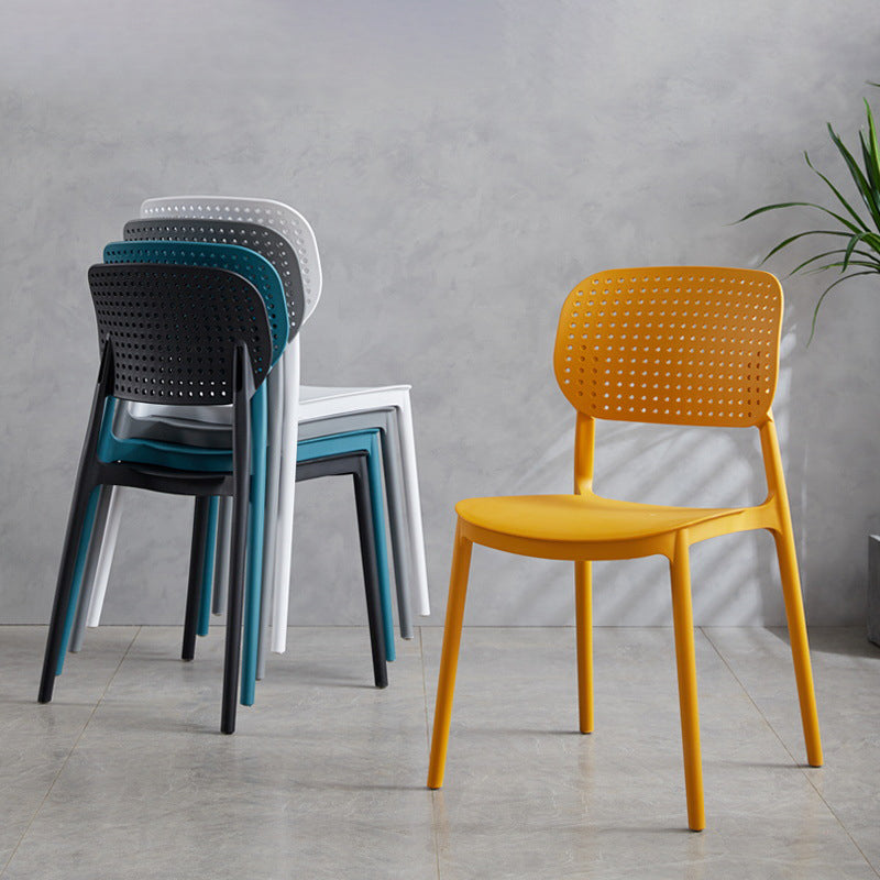 Contemporary Stackable Chair Plastic Open Back Kitchen Armless Chair