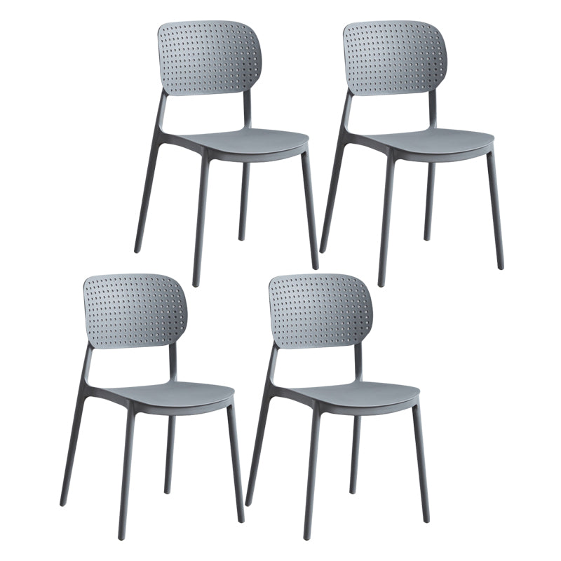 Contemporary Stackable Chair Plastic Open Back Kitchen Armless Chair