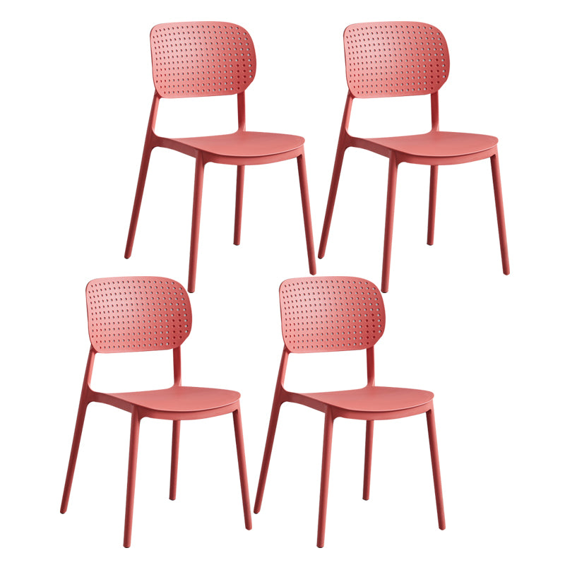 Contemporary Stackable Chair Plastic Open Back Kitchen Armless Chair