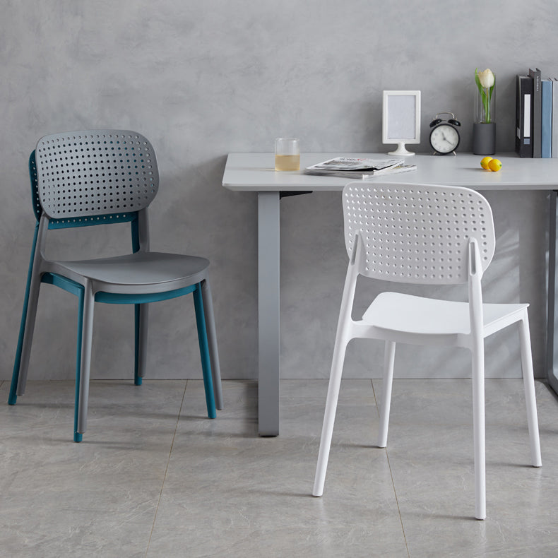 Contemporary Stackable Chair Plastic Open Back Kitchen Armless Chair