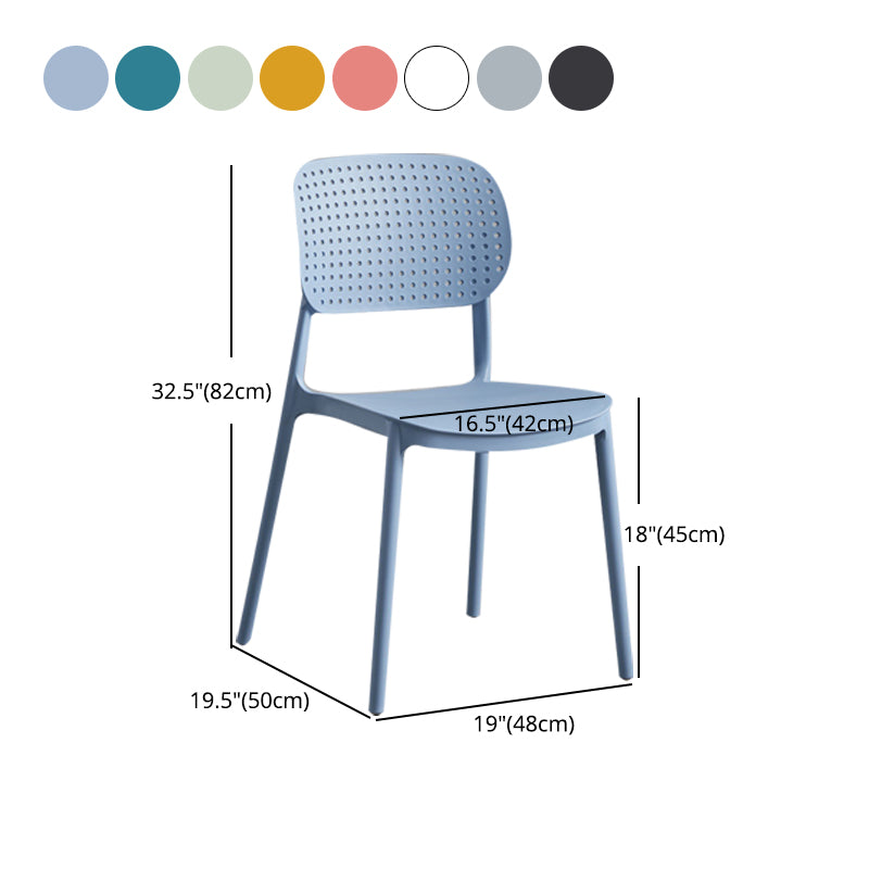 Contemporary Stackable Chair Plastic Open Back Kitchen Armless Chair