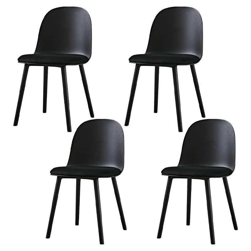 Scandinavian  Plastic Kitchen Dining Room Chair Solid Back Side Chair