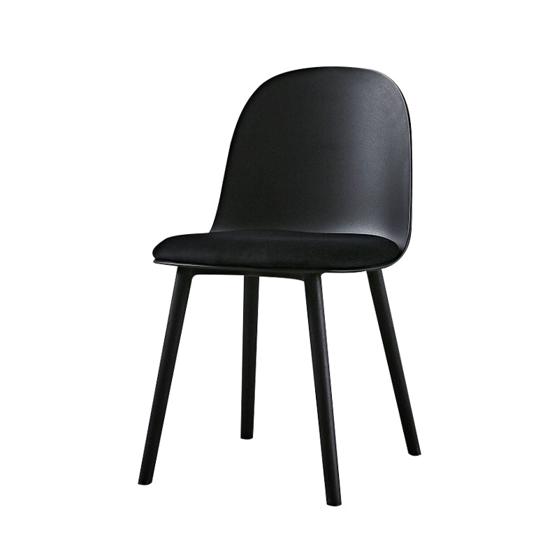 Scandinavian  Plastic Kitchen Dining Room Chair Solid Back Side Chair