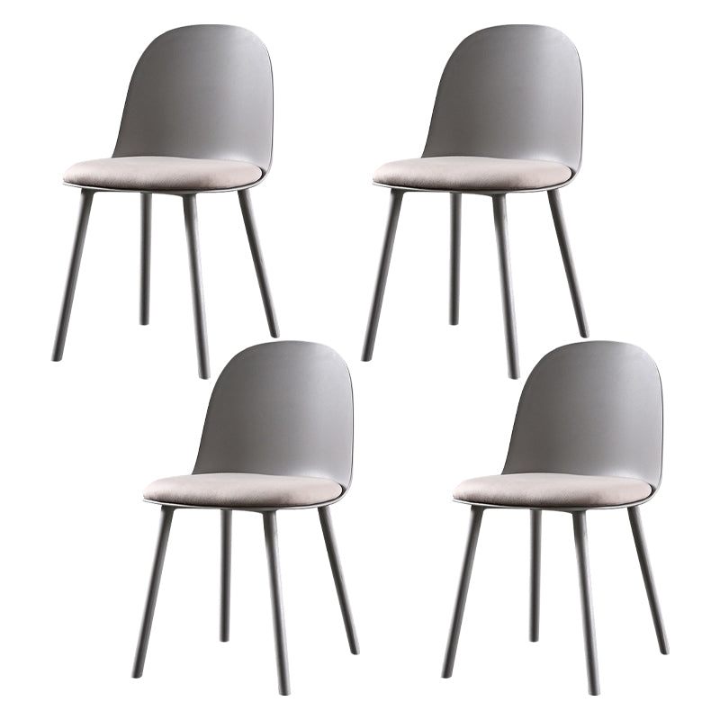 Scandinavian  Plastic Kitchen Dining Room Chair Solid Back Side Chair