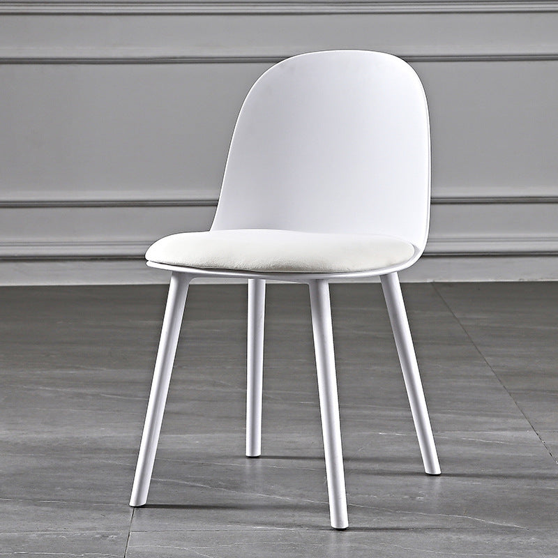 Scandinavian  Plastic Kitchen Dining Room Chair Solid Back Side Chair