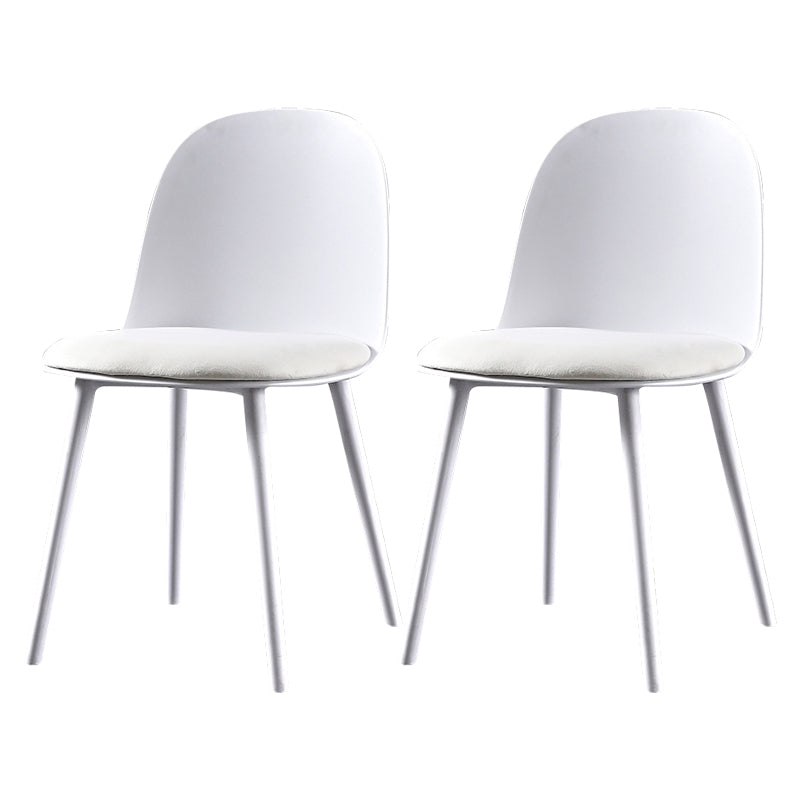 Scandinavian  Plastic Kitchen Dining Room Chair Solid Back Side Chair