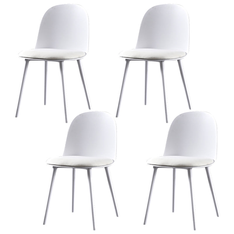 Scandinavian  Plastic Kitchen Dining Room Chair Solid Back Side Chair