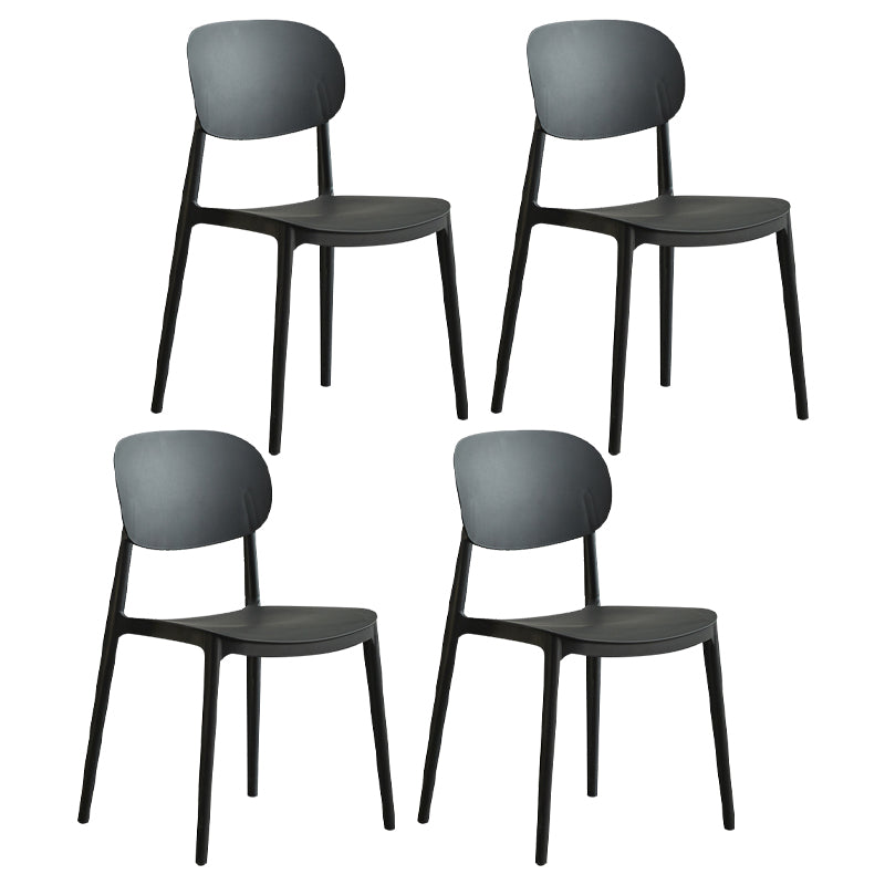 Contemporary Plastic Kitchen Dining Room Chair Open Back Side Chair