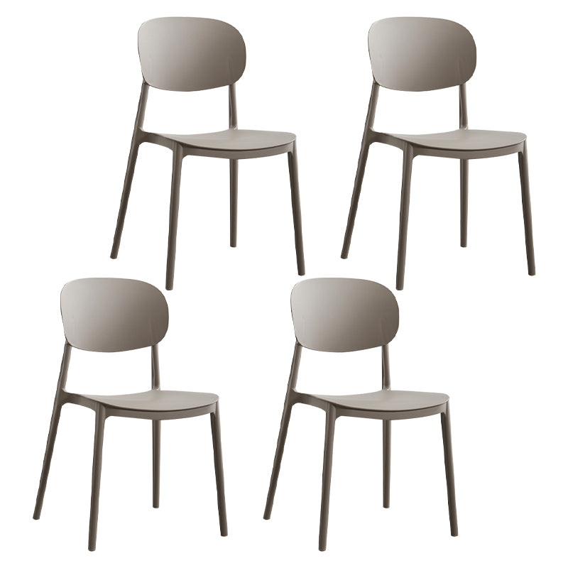 Contemporary Plastic Kitchen Dining Room Chair Open Back Side Chair