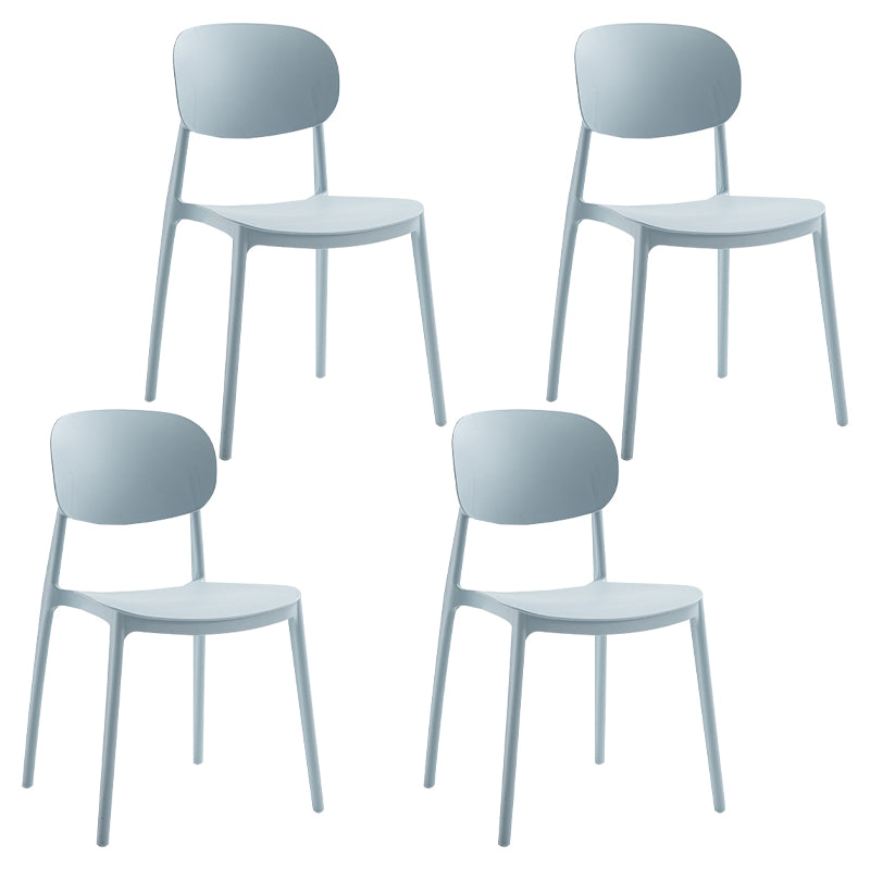 Contemporary Plastic Kitchen Dining Room Chair Open Back Side Chair