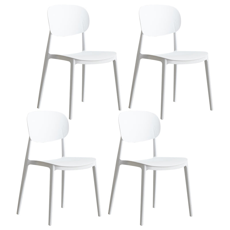 Contemporary Plastic Kitchen Dining Room Chair Open Back Side Chair