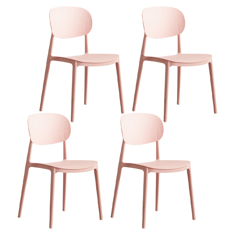 Contemporary Plastic Kitchen Dining Room Chair Open Back Side Chair