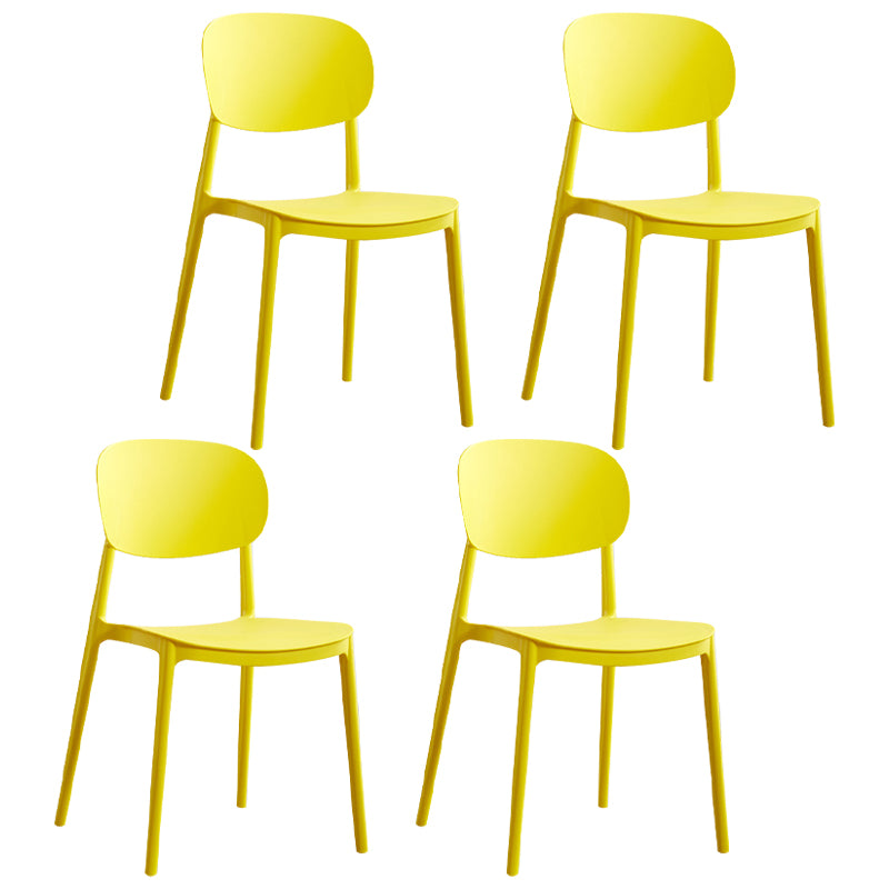 Contemporary Plastic Kitchen Dining Room Chair Open Back Side Chair