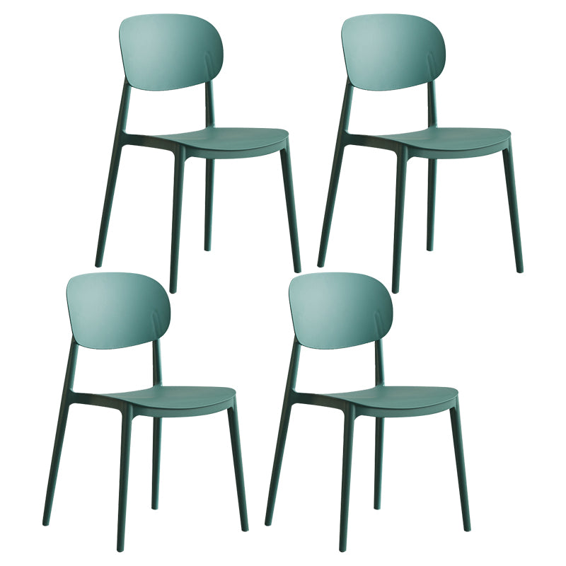 Contemporary Plastic Kitchen Dining Room Chair Open Back Side Chair