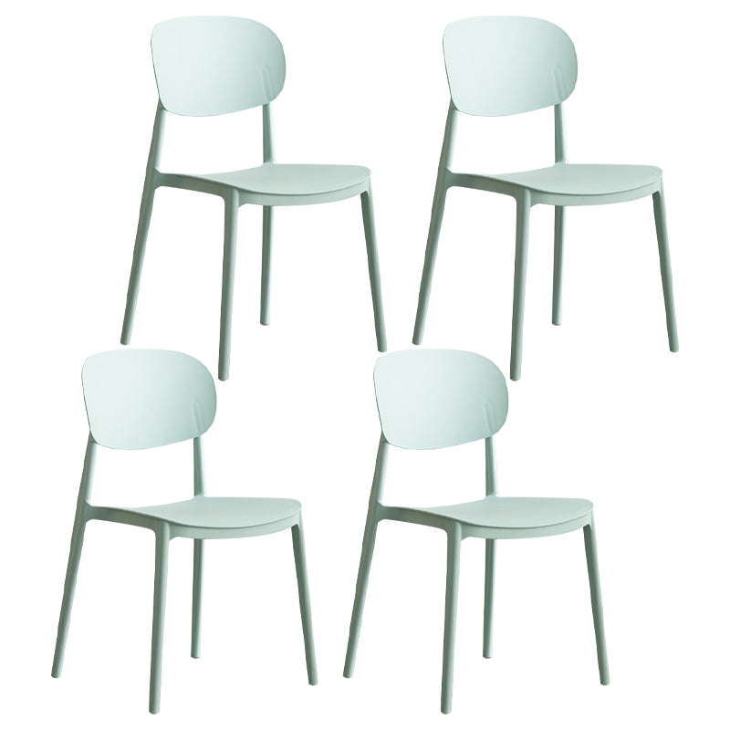 Contemporary Plastic Kitchen Dining Room Chair Open Back Side Chair