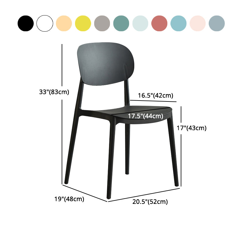 Contemporary Plastic Kitchen Dining Room Chair Open Back Side Chair