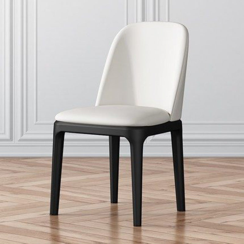 Modern Metal Indoor-Outdoor Side Chair Matte Finish Solid Back Chair