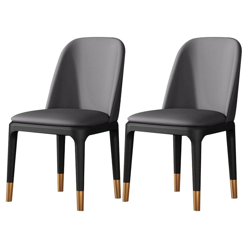 Modern Metal Indoor-Outdoor Side Chair Matte Finish Solid Back Chair