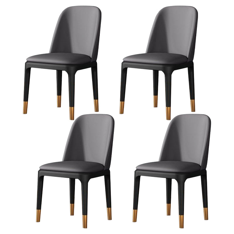 Modern Metal Indoor-Outdoor Side Chair Matte Finish Solid Back Chair