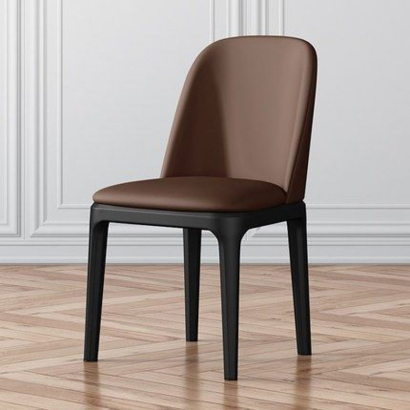 Modern Metal Indoor-Outdoor Side Chair Matte Finish Solid Back Chair