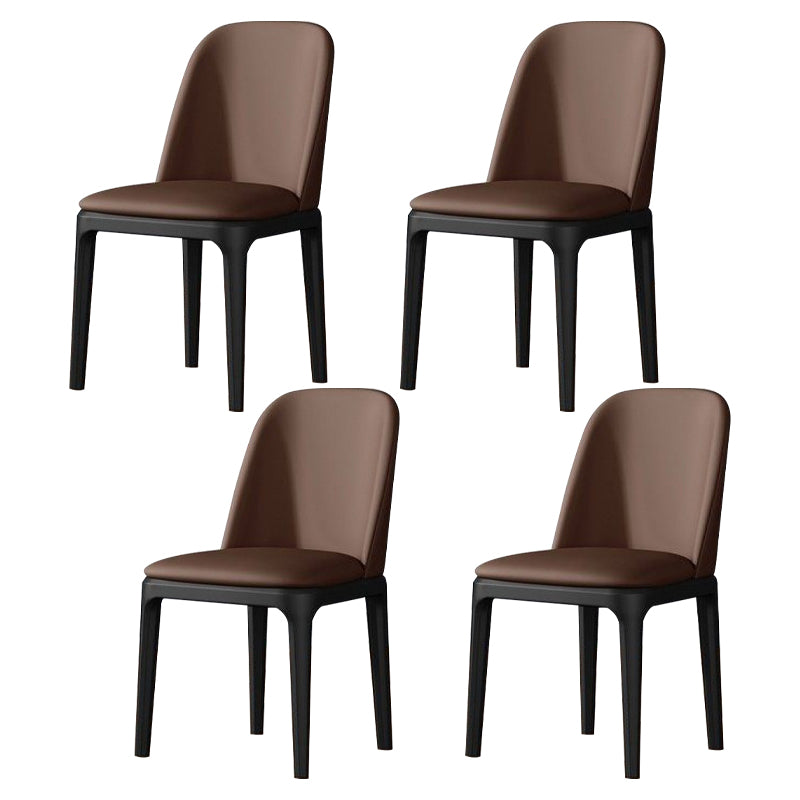 Modern Metal Indoor-Outdoor Side Chair Matte Finish Solid Back Chair