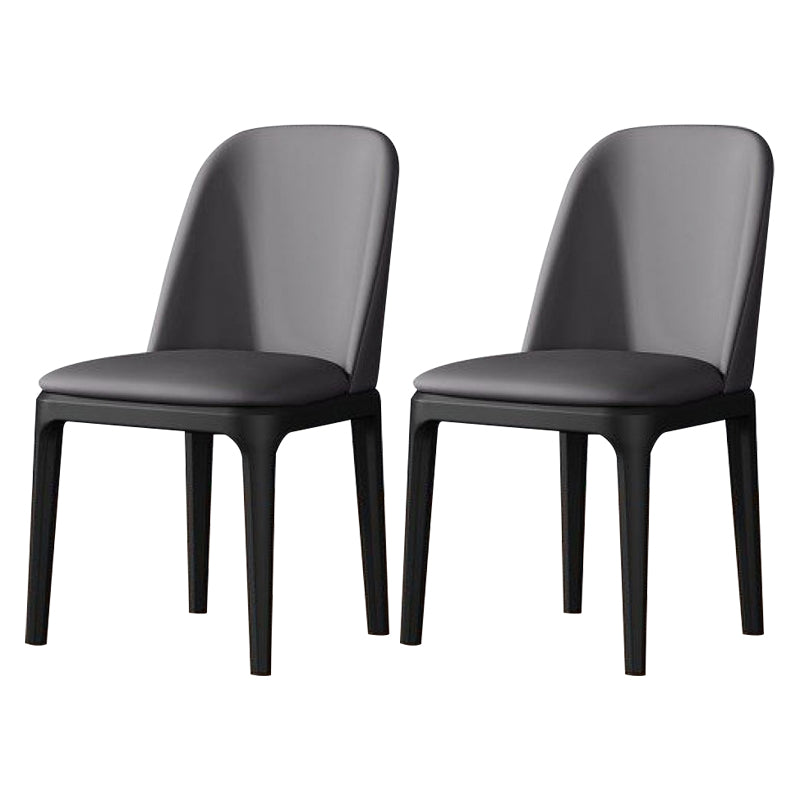 Modern Metal Indoor-Outdoor Side Chair Matte Finish Solid Back Chair