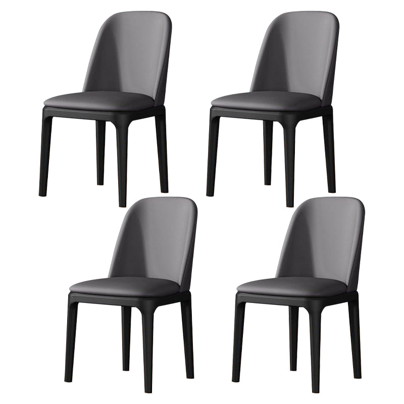 Modern Metal Indoor-Outdoor Side Chair Matte Finish Solid Back Chair