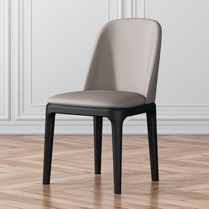 Modern Metal Indoor-Outdoor Side Chair Matte Finish Solid Back Chair