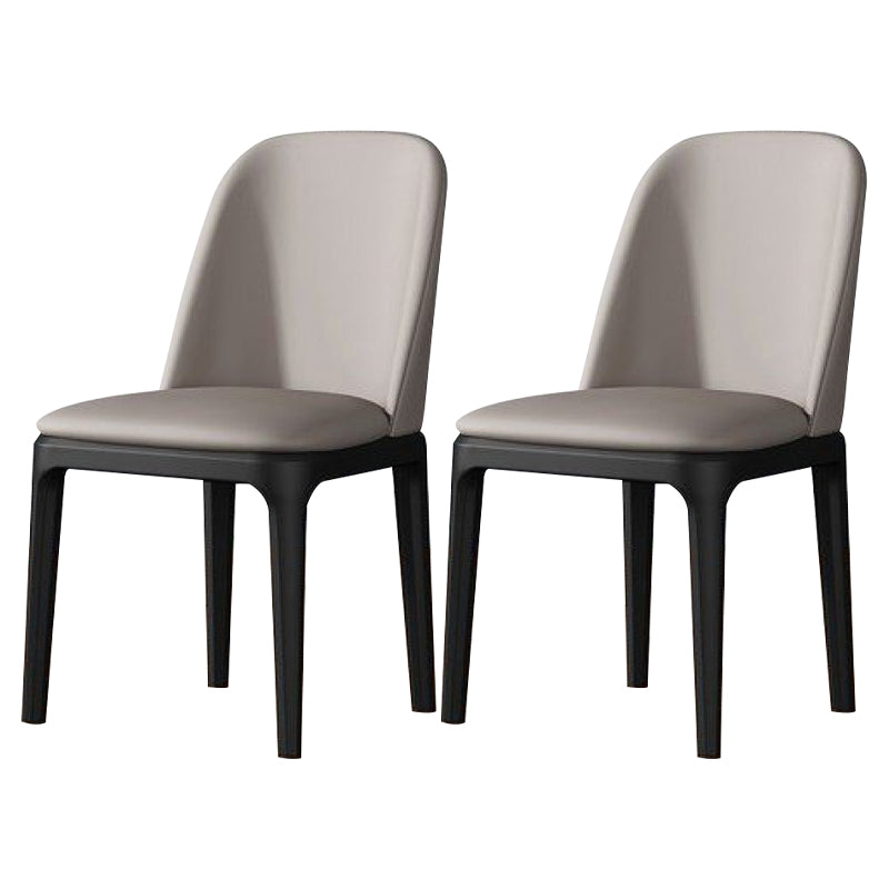 Modern Metal Indoor-Outdoor Side Chair Matte Finish Solid Back Chair