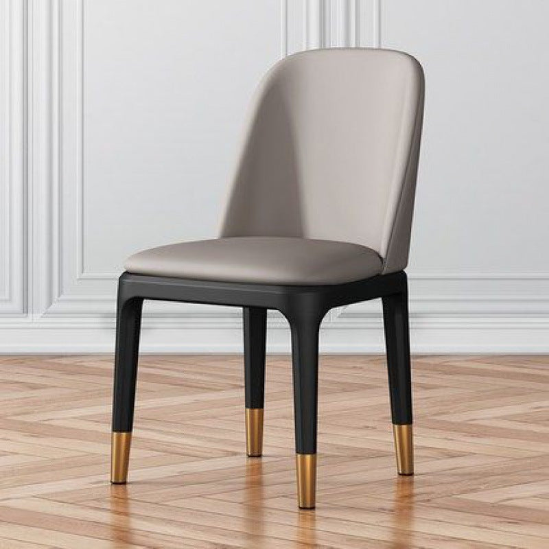 Modern Metal Indoor-Outdoor Side Chair Matte Finish Solid Back Chair