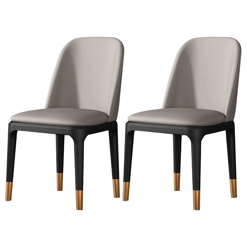 Modern Metal Indoor-Outdoor Side Chair Matte Finish Solid Back Chair