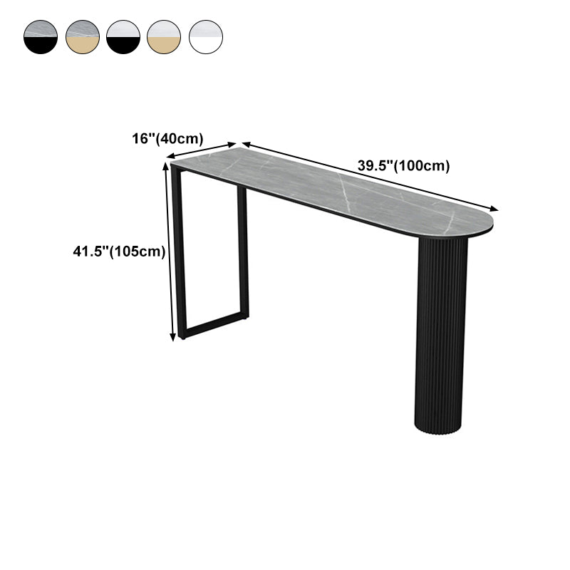 Stone Top Bar Dining Table Contemporary Bar Table with Sled Base