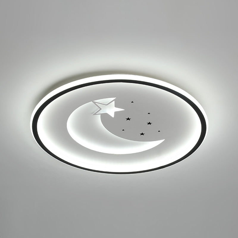 Moderne Flush -Leuchten Sternen Metall 1 Leicht Flush -Mount -Lampen in Schwarz und Weiß