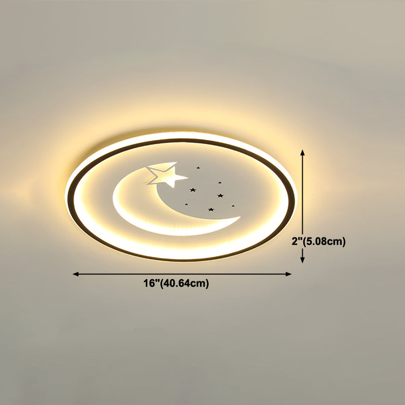 Moderne Flush -Leuchten Sternen Metall 1 Leicht Flush -Mount -Lampen in Schwarz und Weiß