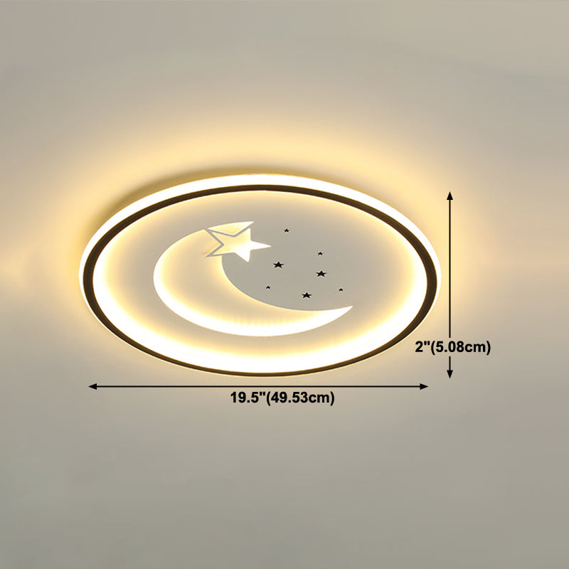 Moderne Flush -Leuchten Sternen Metall 1 Leicht Flush -Mount -Lampen in Schwarz und Weiß