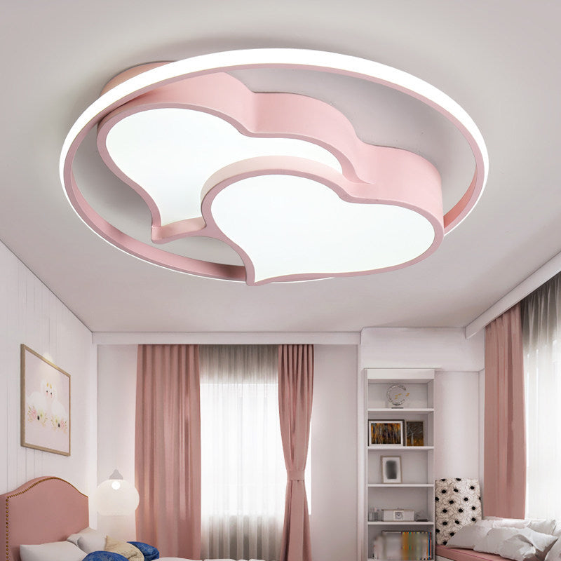 Modern Style Ceiling Light Macaron Linear Flush Mount Light Fixture for Bedroom