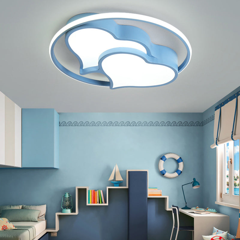 Modern Style Ceiling Light Macaron Linear Flush Mount Light Fixture for Bedroom