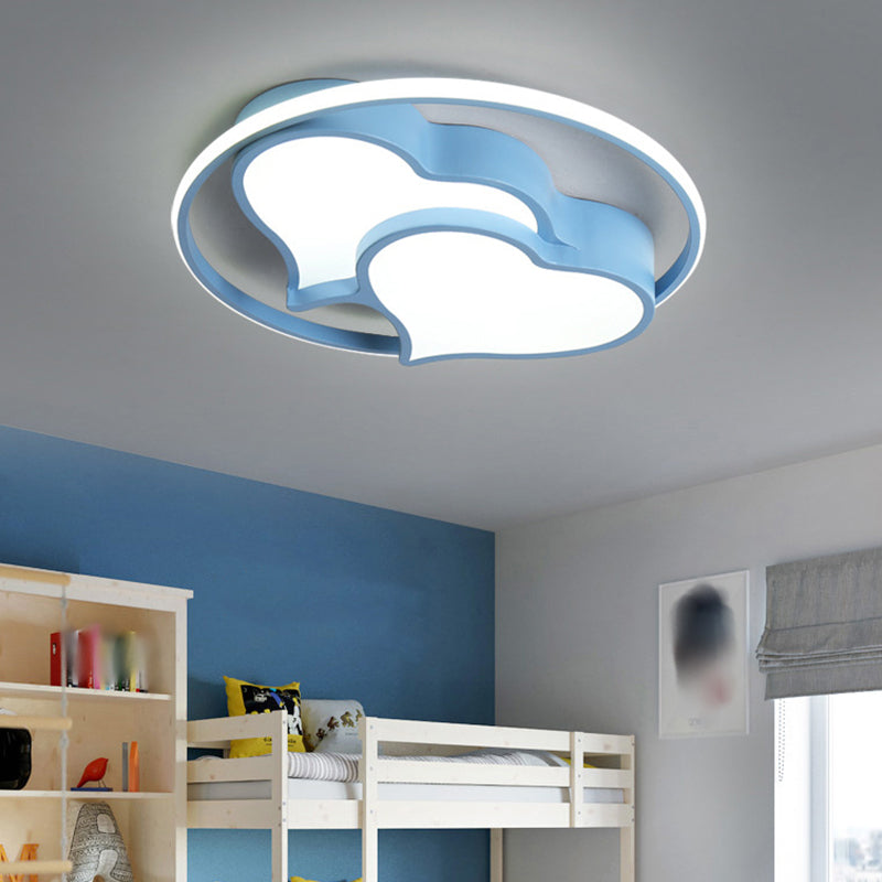 Modern Style Ceiling Light Macaron Linear Flush Mount Light Fixture for Bedroom