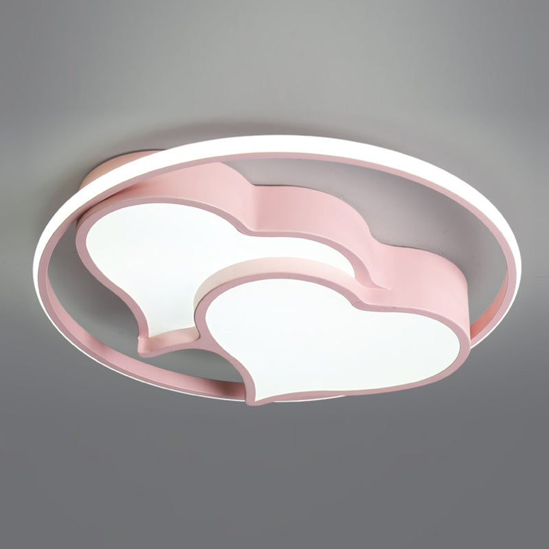 Modern Style Ceiling Light Macaron Linear Flush Mount Light Fixture for Bedroom