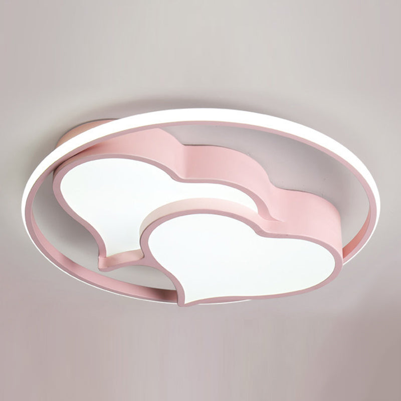 Modern Style Ceiling Light Macaron Linear Flush Mount Light Fixture for Bedroom