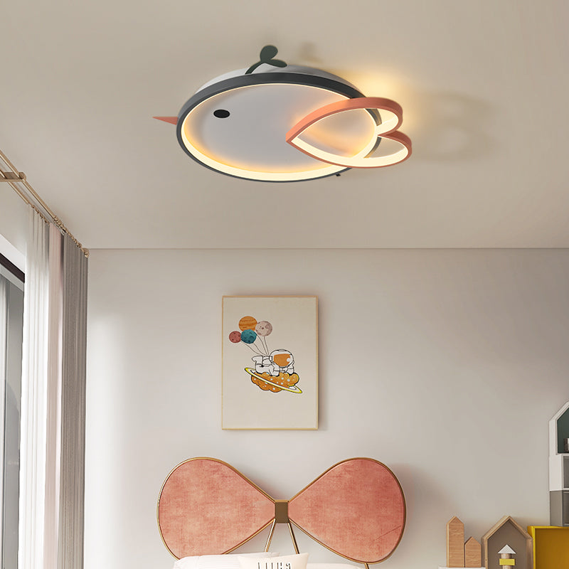 Métal Unique Shade Flush plafonnier Light Kid Style 2 Lumières Flush Mount Fixture