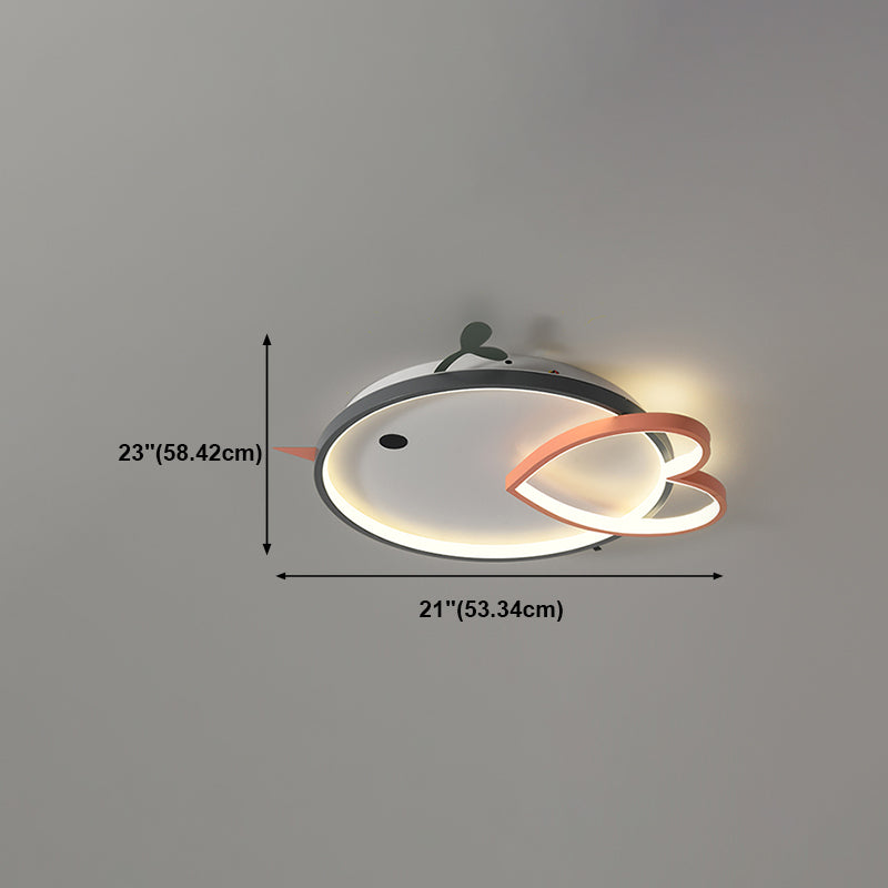 Metal Sombra única al ras del techo de techo estilo para niños 2 luces de montaje al ras del altura