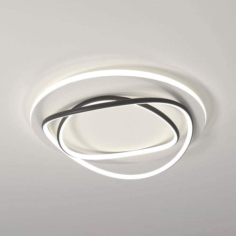 Metalen ronde schaduw spoelplafond licht moderne stijl 2 lichten spoel de montage armatuur in wit